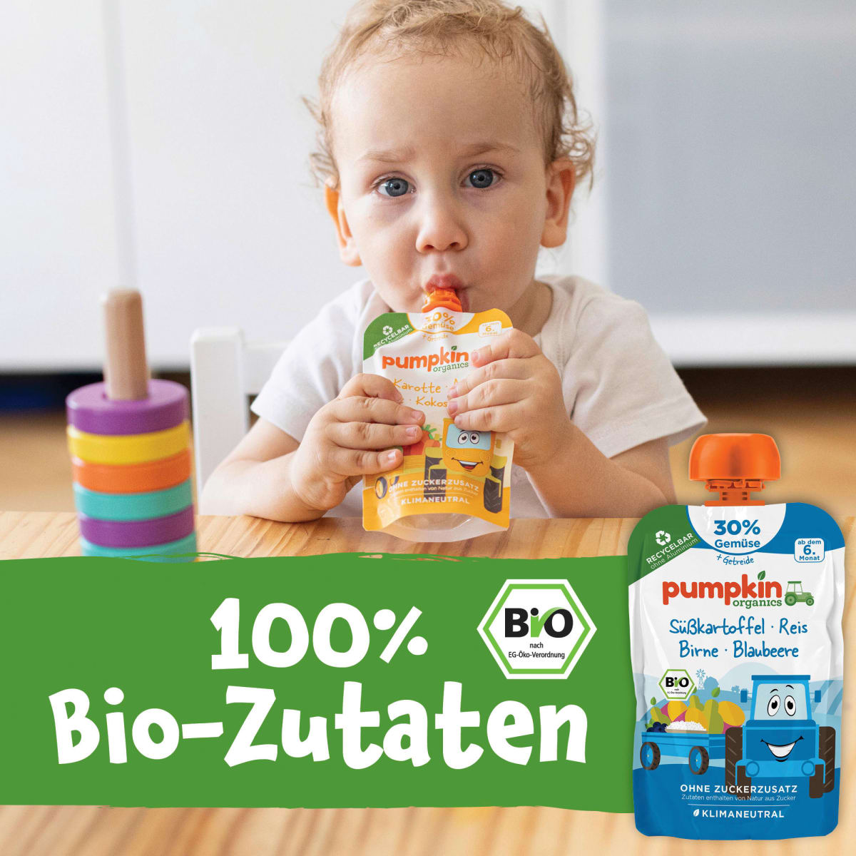 Quetschie Süßkartoffel, Reis, Birne & Blaubeere, ab 6 Monaten, 100 g