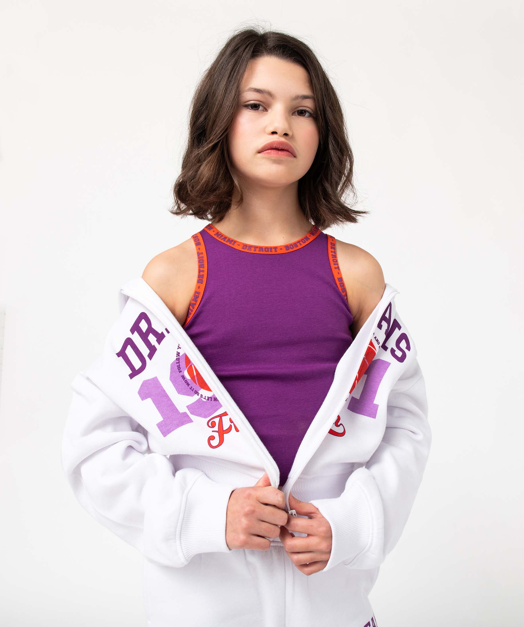 Débardeur fille court et imprimé violet | GEMO