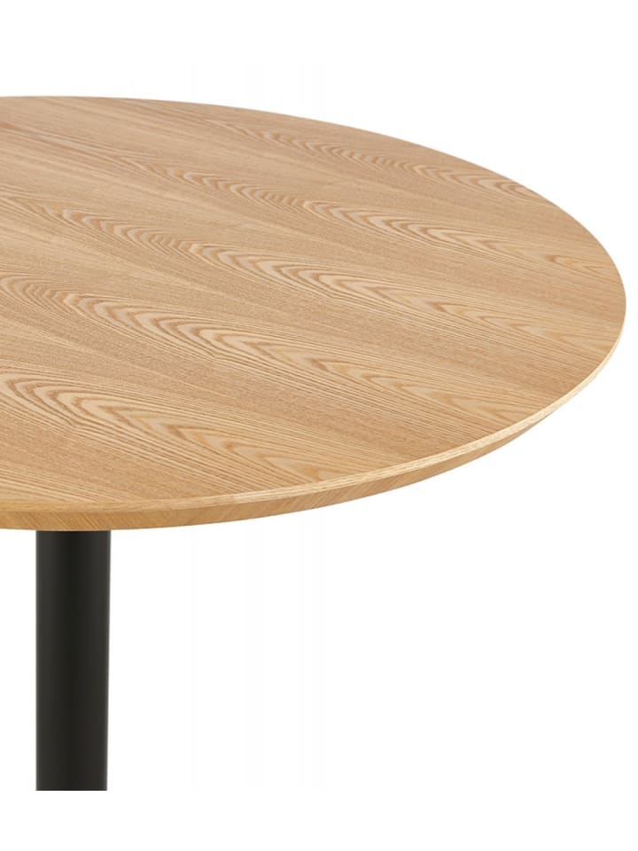 KADIMA DESIGN Esstisch HUSH Rundtisch aus Holz und Metall | Skandinavisch in Beige-Schwarz günstig kaufen onesize