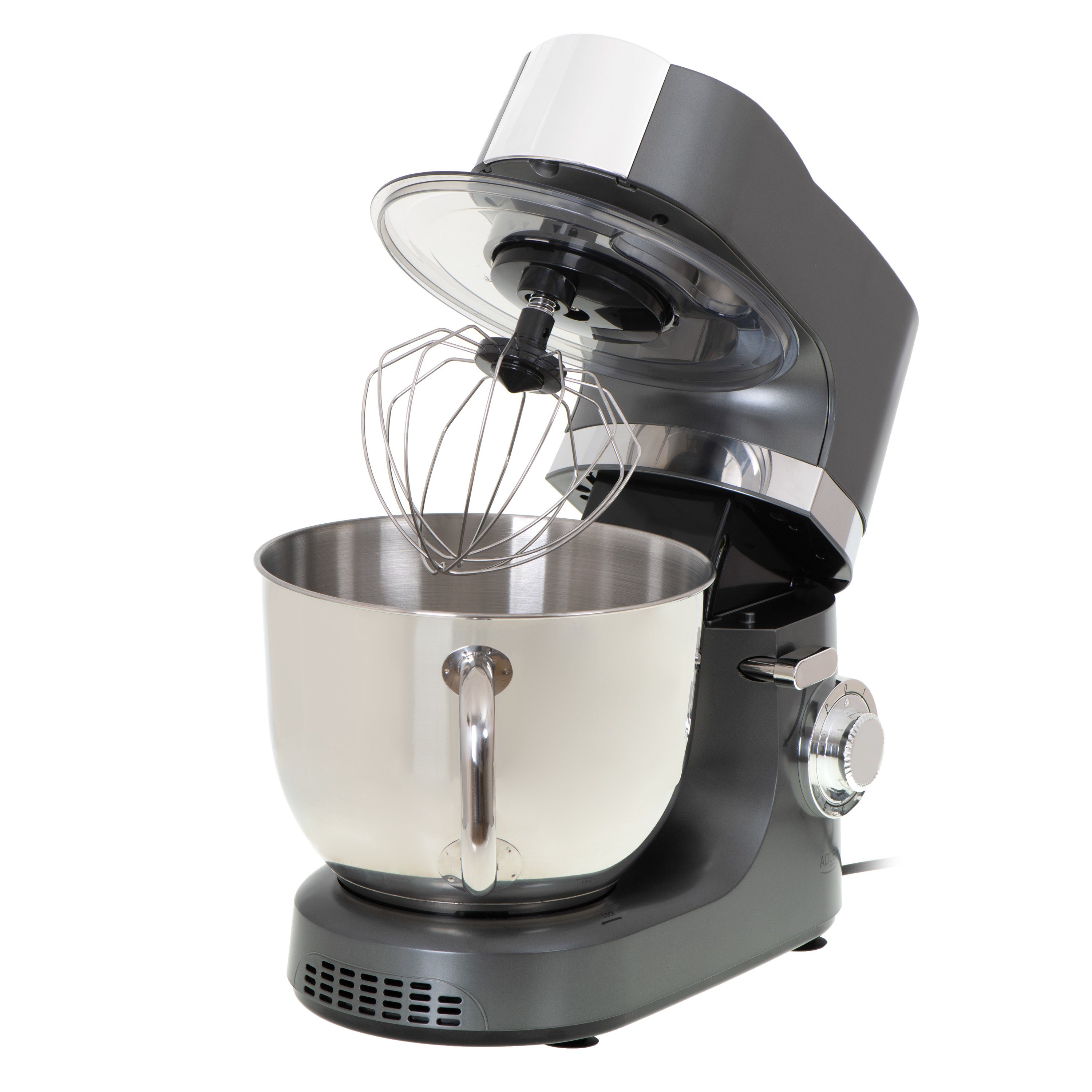 JUNG Küchenmaschine ADLER A4221 Küchenmaschine mit Fleischwolf Knetmaschine Rührmaschine, 1200 W, 7,00 l Schüssel, Edelstahl Schüssel, 4 Funktion, Knethaken Rührbesen Schlagbesen
