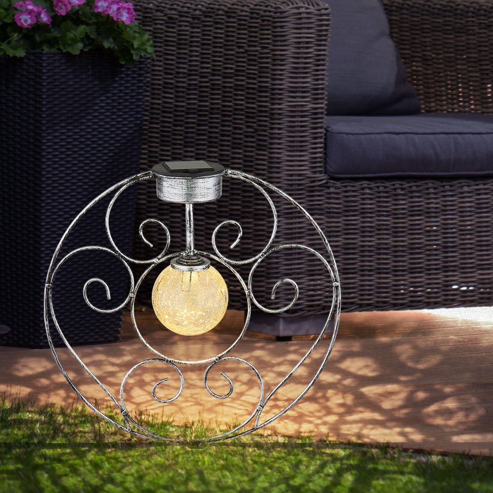 etc-shop LED Solarleuchte, LED-Leuchtmittel fest verbaut, Warmweiß, Solarlampe Gartenlampe orientalische Glaskugel Dekoleuchte