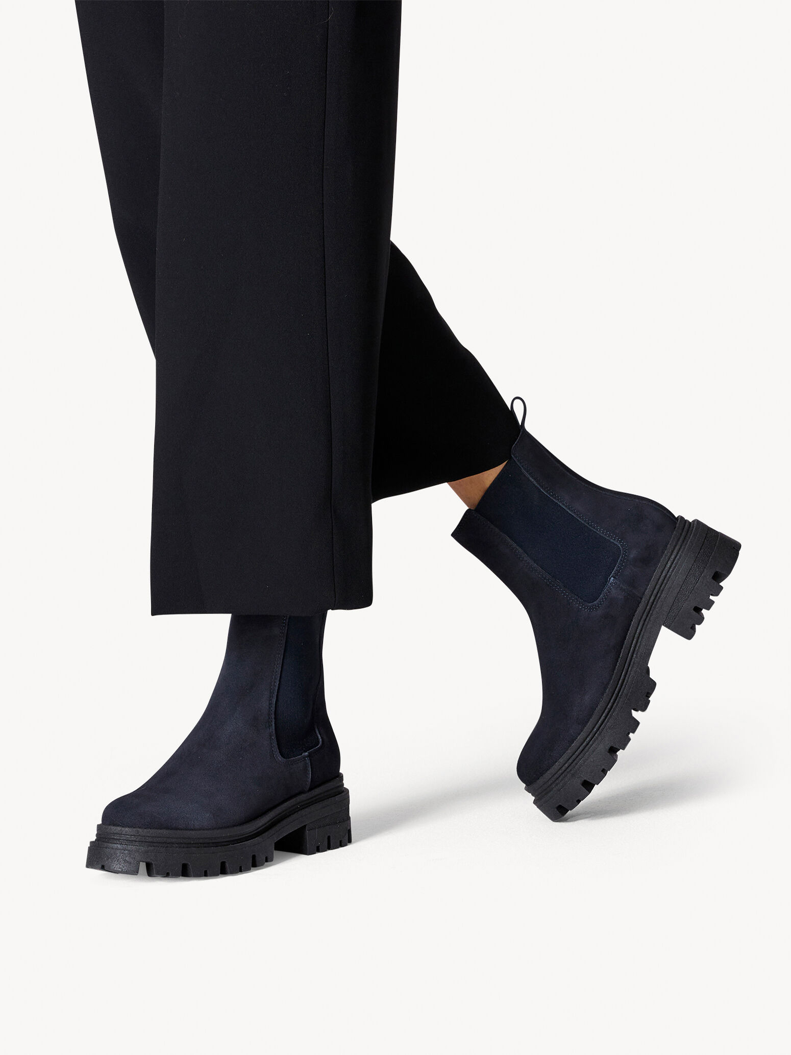 Bottine Chelsea en cuir - bleu