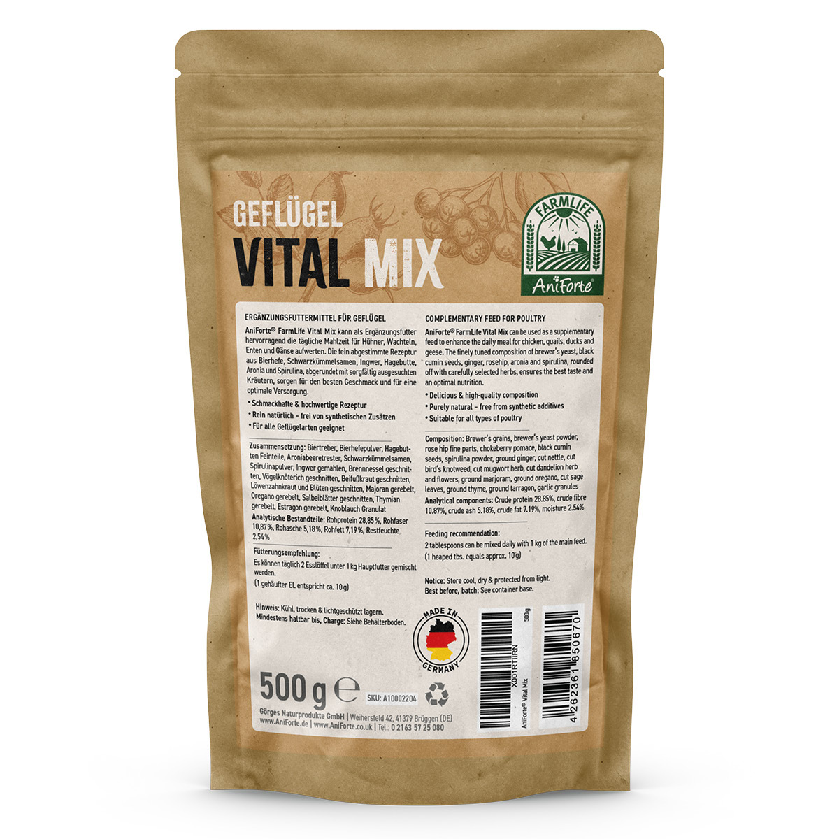 Aniforte Futter & Heu Aniforte FarmLife Geflügel Vital Mix Pulver 500g
