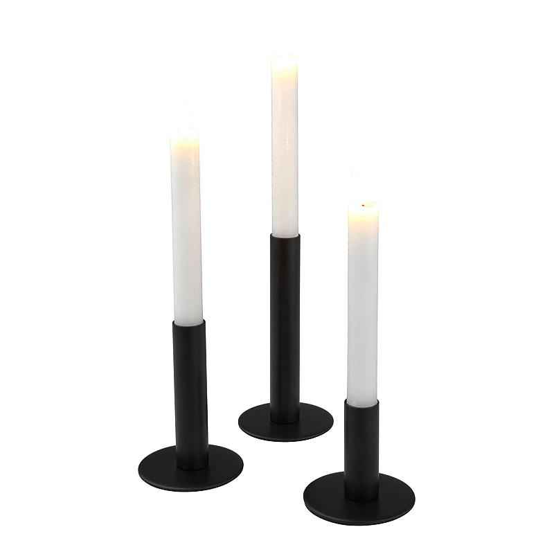 Home Kronelysholder s/3 metall sort