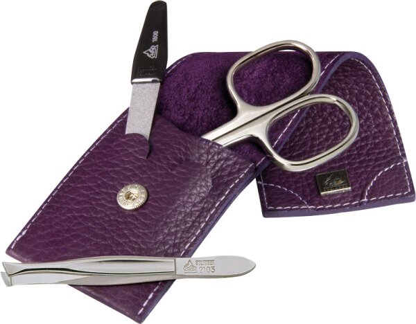 Erbe Solingen Collection dreiteiliges Manicure Set im Lederetui 10 x 5 cm Maniküre-Set