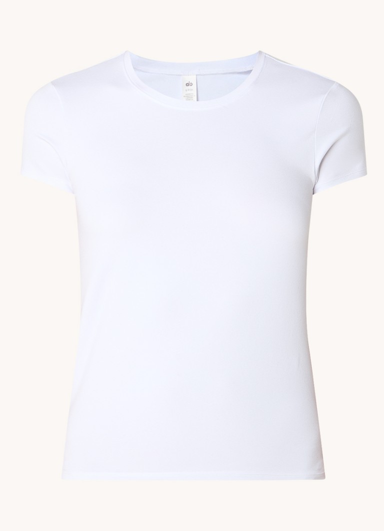 Camiseta de treino Alo Yoga Finesse com logotipo