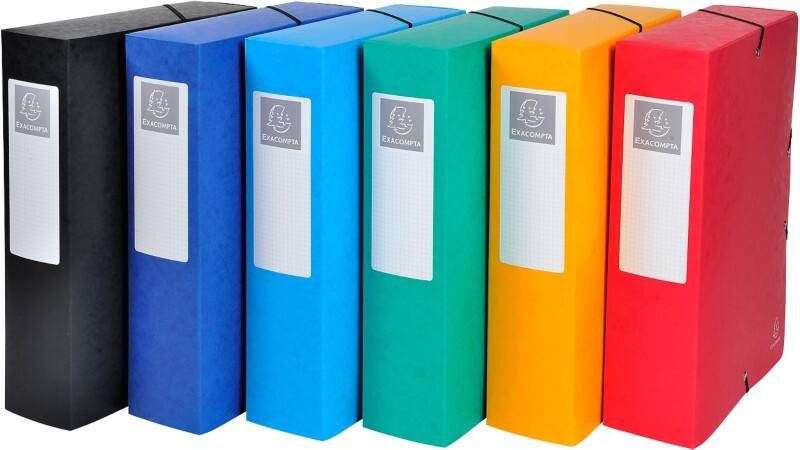 Exacompta Archivboxen 50830E DIN A4  Farbig sortiert Manila Karton 25 x 33 cm 6 Stück