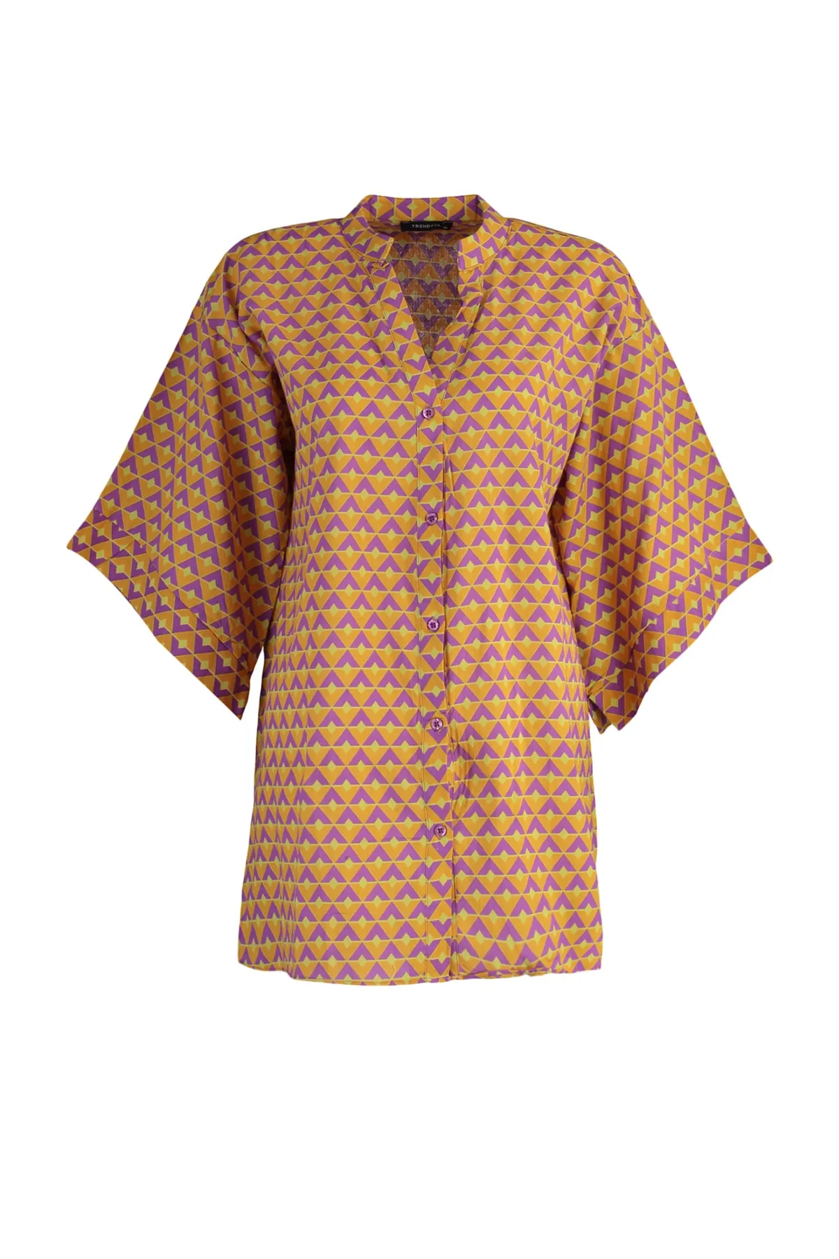 Trendyol Collection  Geometrisch gemustertes Mini-Strandkleid aus 100 % Baumwolle TBESS22EL1438