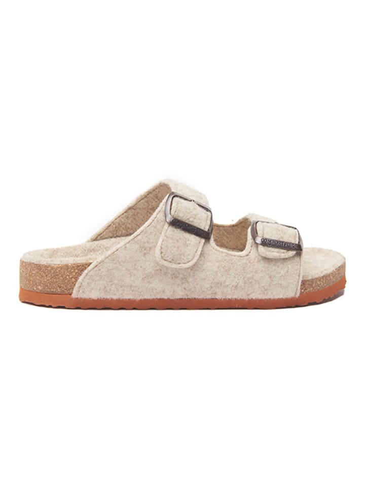 Comfortfusse Woll-Pantoletten in Beige günstig kaufen