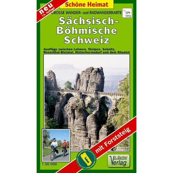 Große Wander- und Radwanderkarte Sächsisch-Böhmische Schweiz 1 : 30 000 - Wanderkarte
