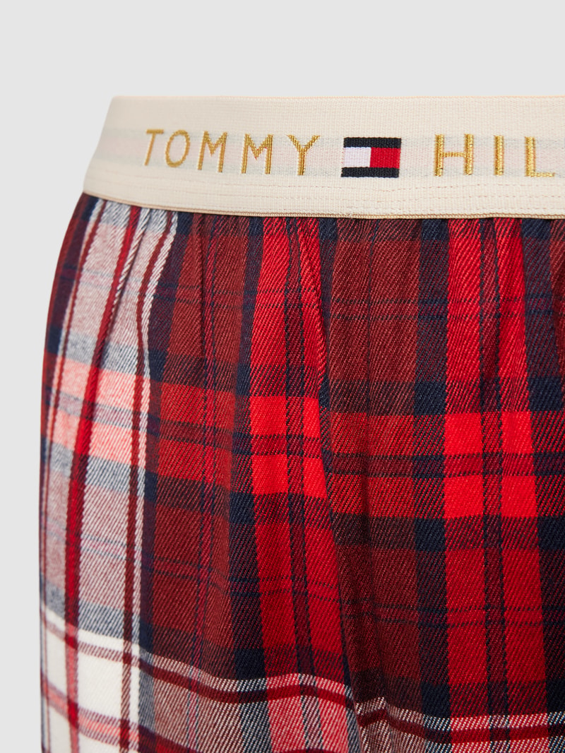 Pyjama-Hose mit Tartan-Karo in bordeaux rot