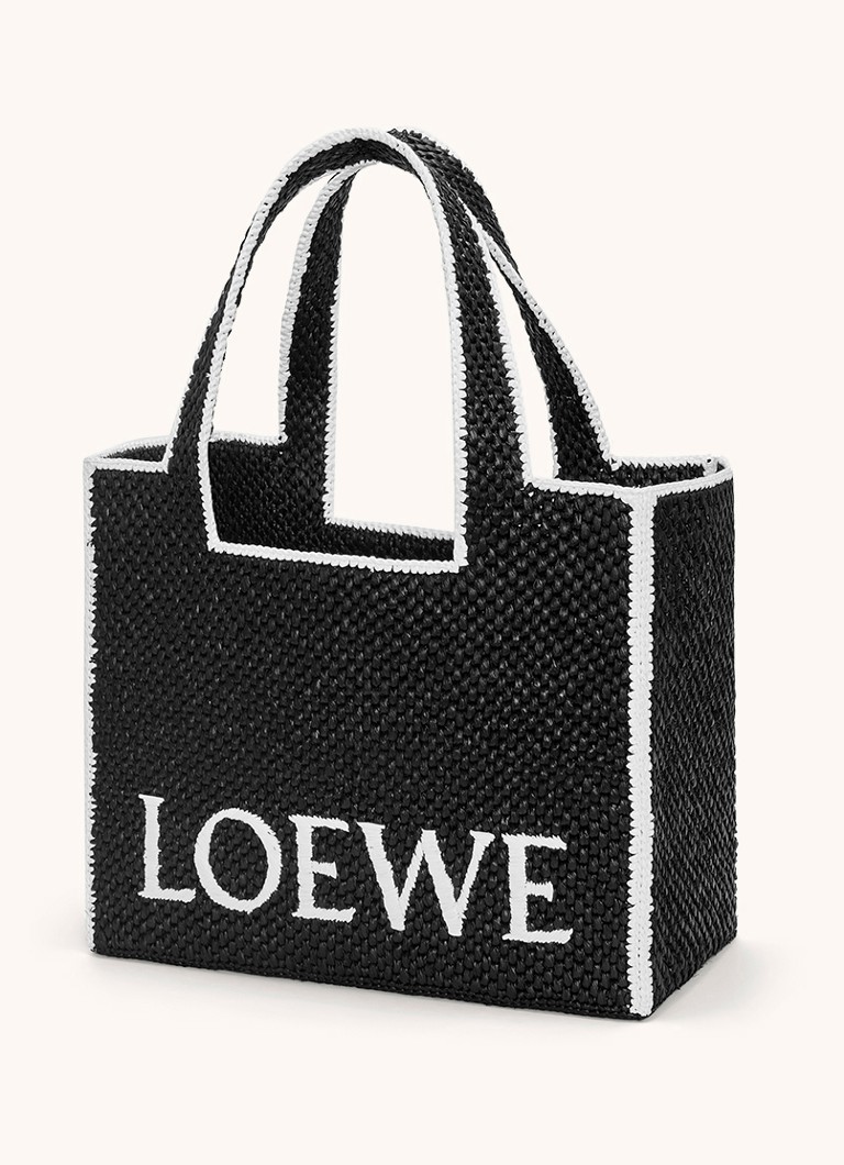 LOEWE Font Large shopper made of raffia