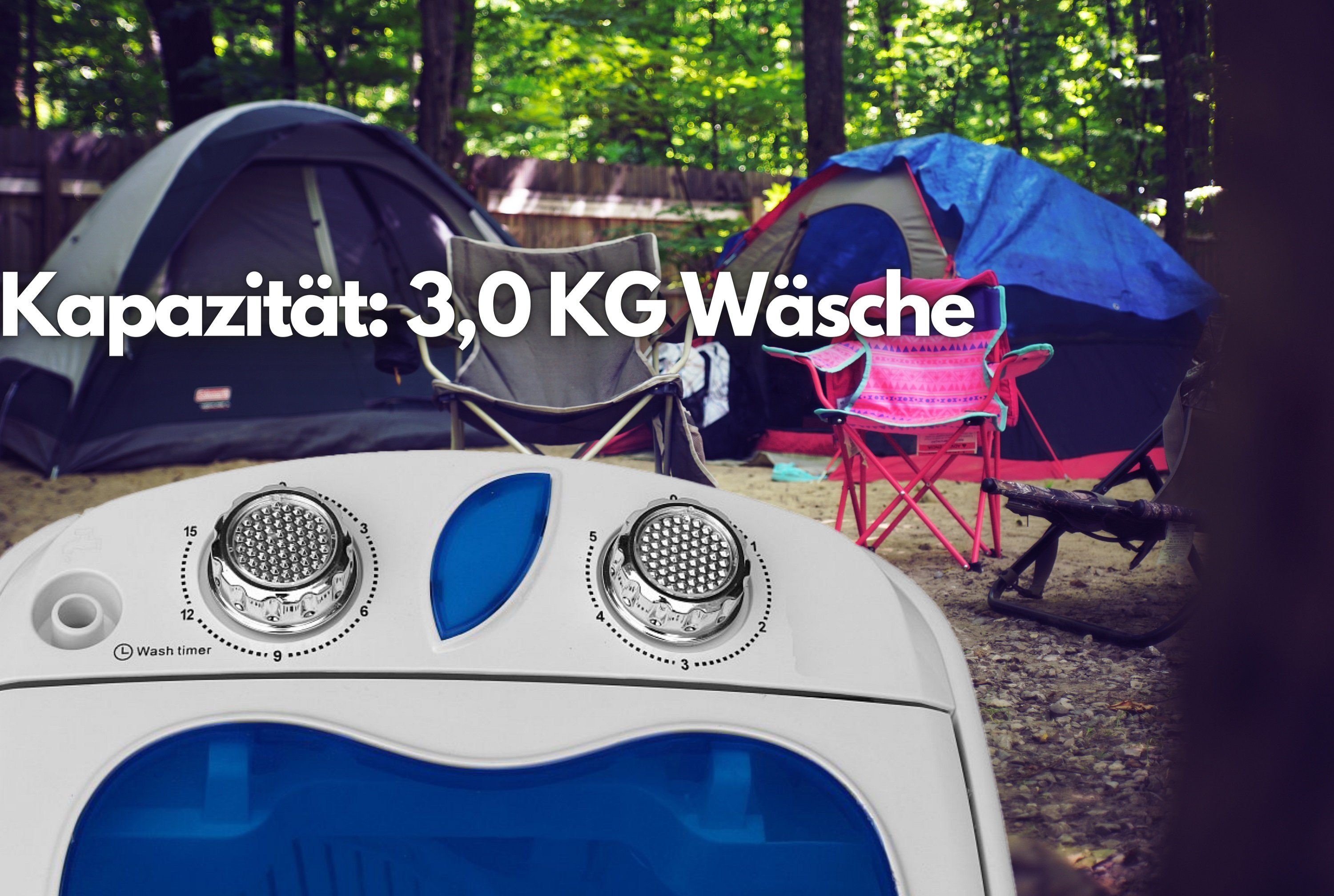 STEINBORG Wäscheschleuder SB-4001, 3 kg, Mini Waschmaschine, Camping, Toploader, 3 KG Kapazität, mit Schleuderfunktion, 150 Watt