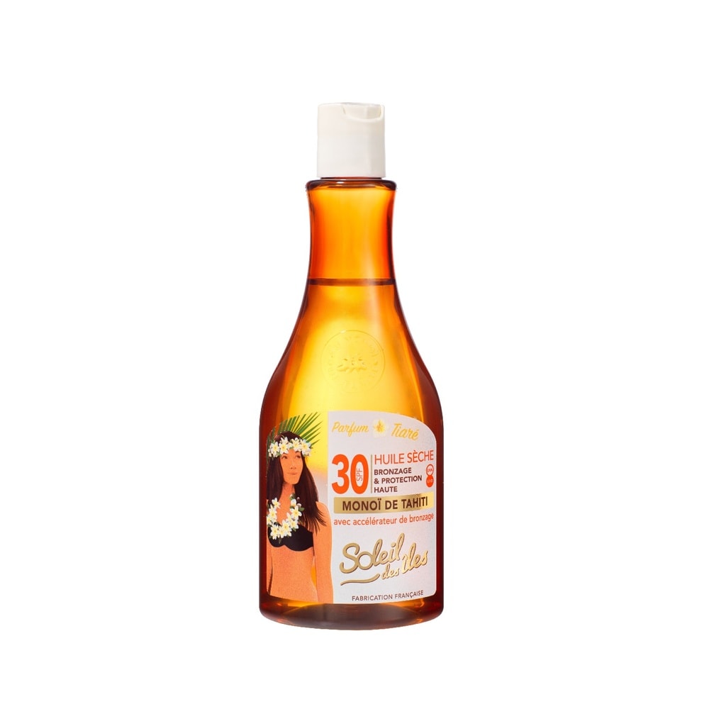 soleil des îles Huile sèche avec accélérateur BRONZAGE & PROTECTION Parfum des îles SPF30 PRODUIT SOLAIRE