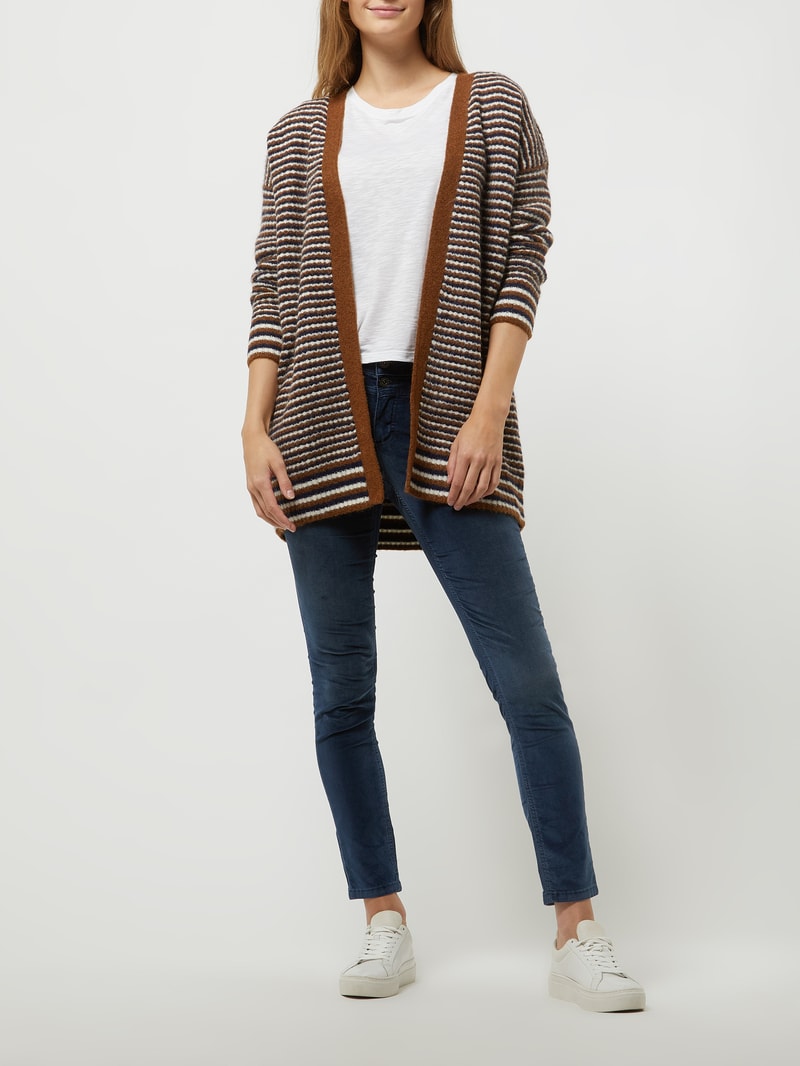 Oversized Cardigan aus Alpakamischung in dunkelblau