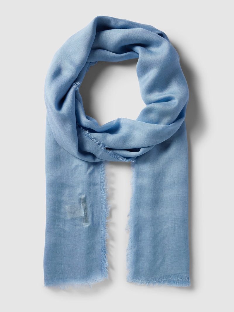 Schal mit ausgefranstem Saum in marineblau