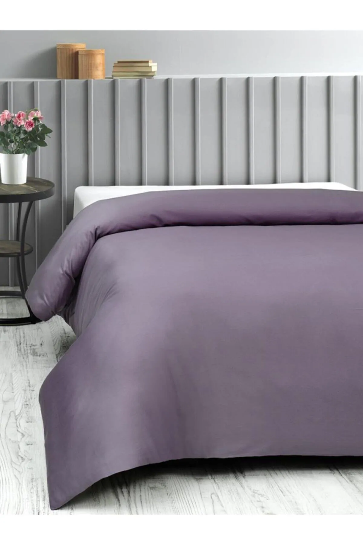 Karna Home  Klassischer Bettbezug/Bettbezug aus Baumwollsatin für Doppelbetten, Flieder