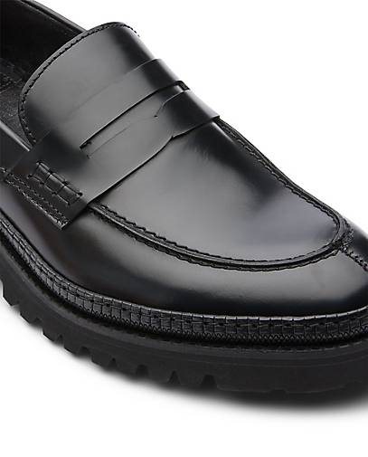 Lottusse Bootsschuh Aus Glänzendem Kalbsleder In Schwarz