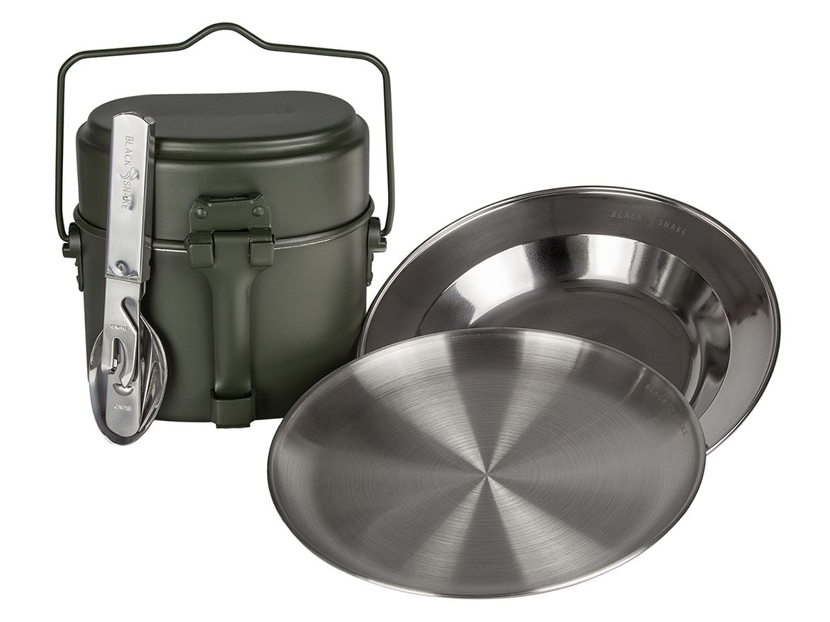 Black Snake 7-teiliges Edelstahl Campingkochgeschirr Set