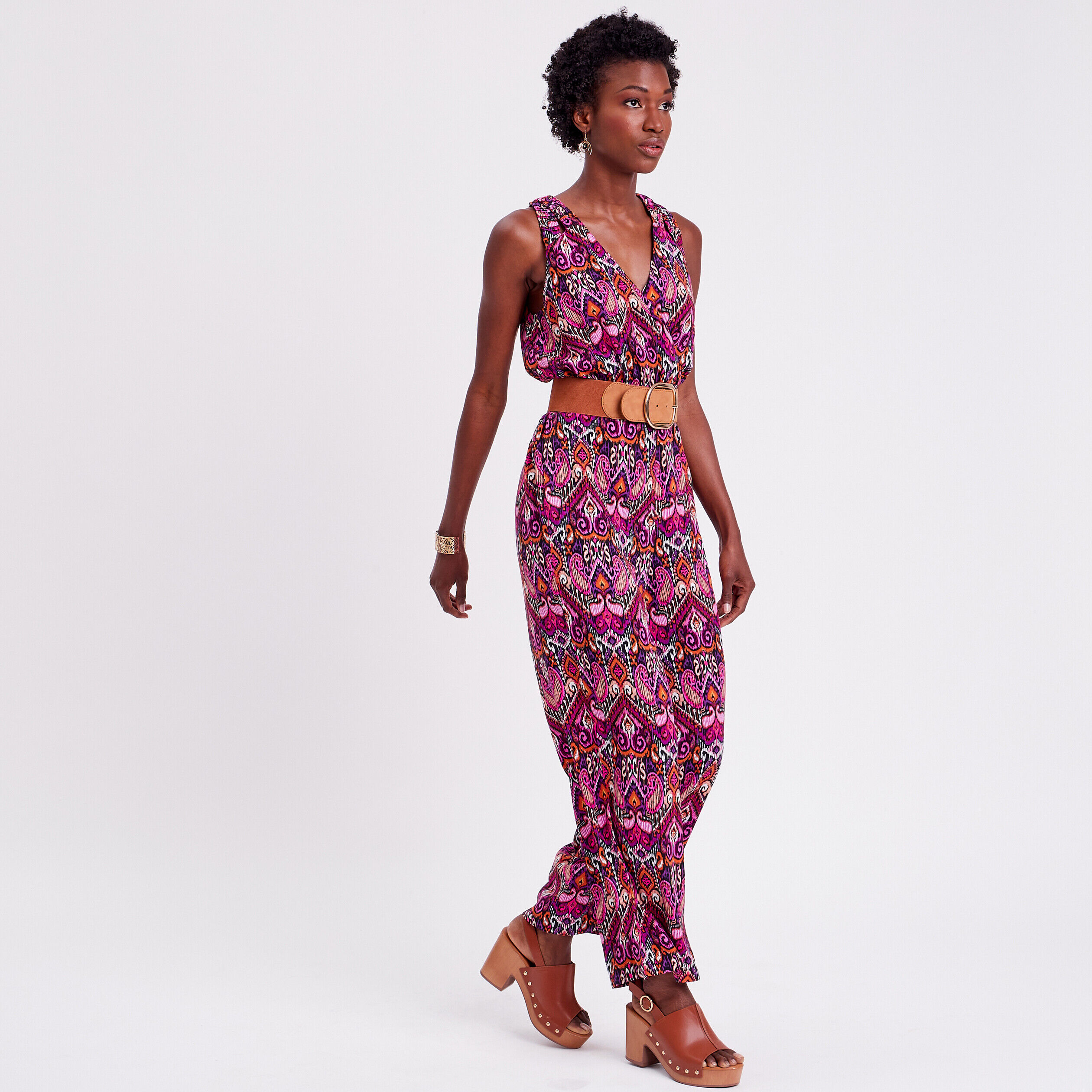 Combinaison pantalon fluide orange femme | Cache Cache