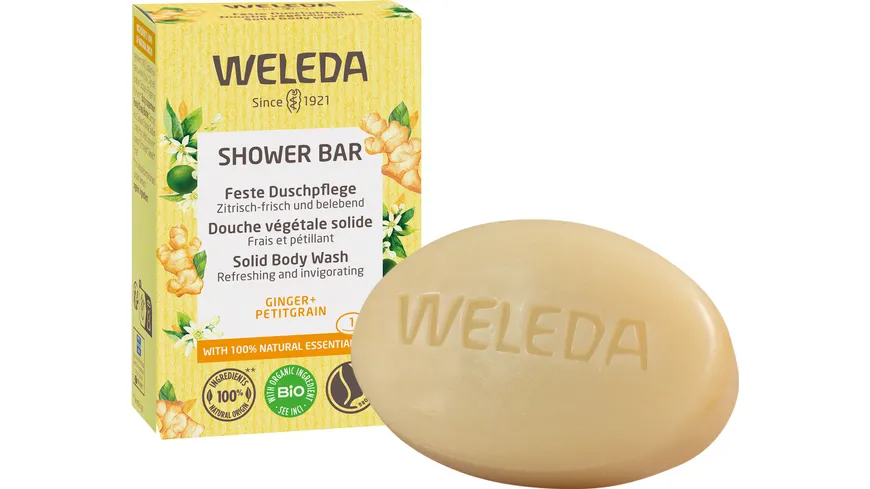 WELEDA Feste Duschpflege Ginger + Petitgrain 75 g
