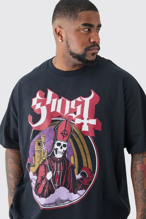 Plus Oversize T-Shirt mit Ghost-Print