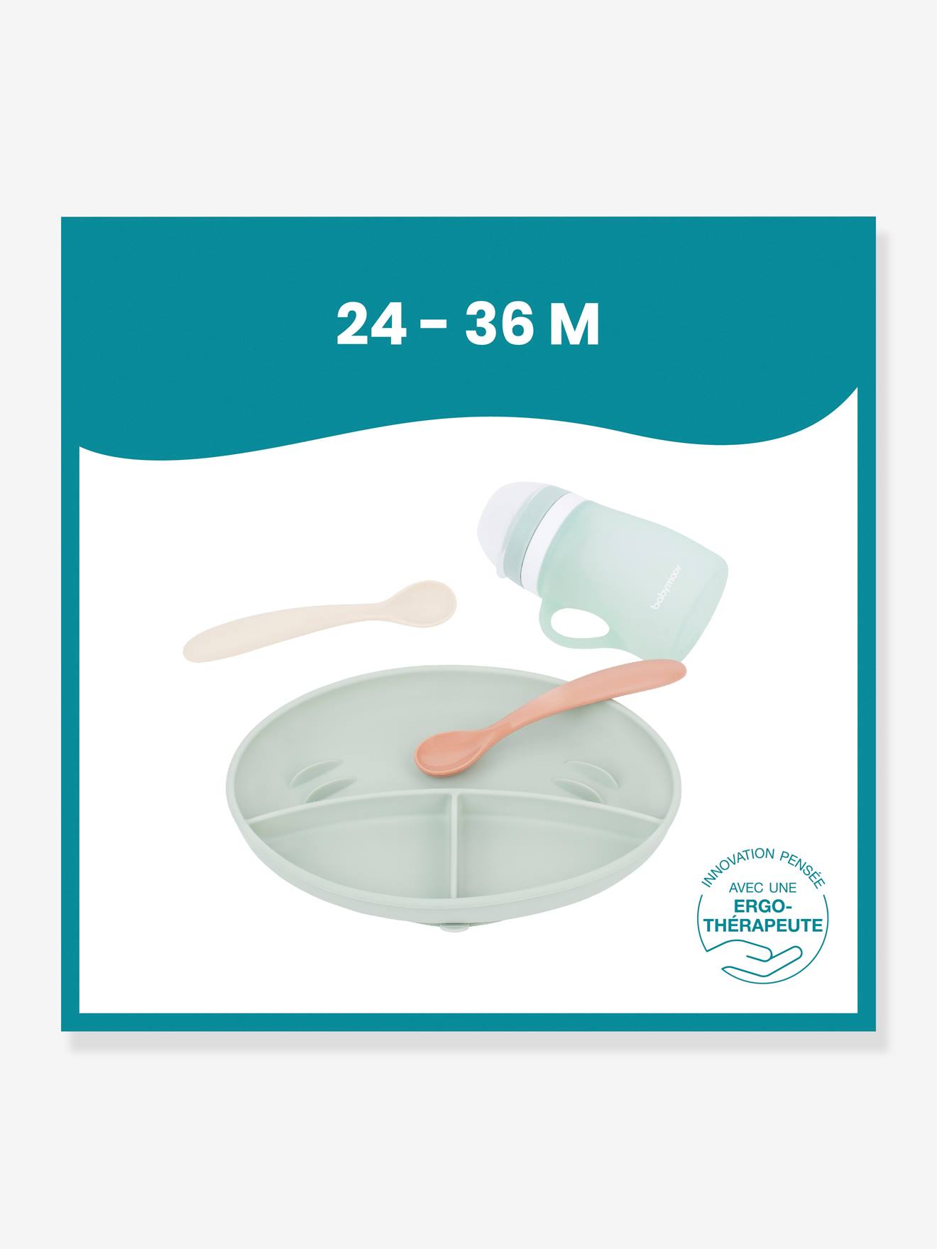 Kit repas silicone BABYMOOV Grow’Isy vert/terracotta