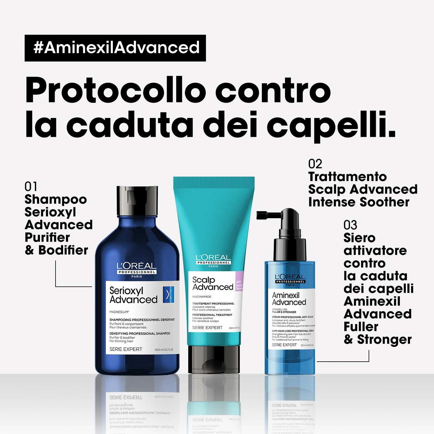 SERIJA EXPERT Nove Aminexil Advanced bočice - tretman protiv opadanja kose