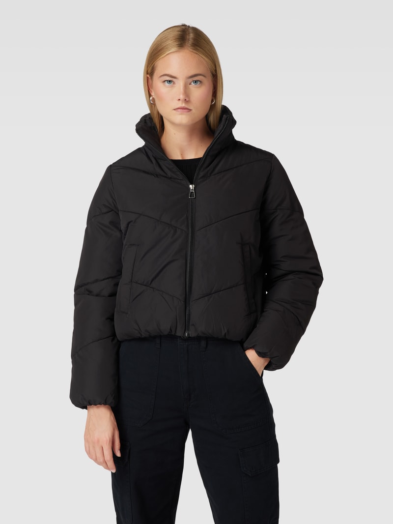 Steppjacke mit Stehkragen Modell 'MAGGI' in schwarz
