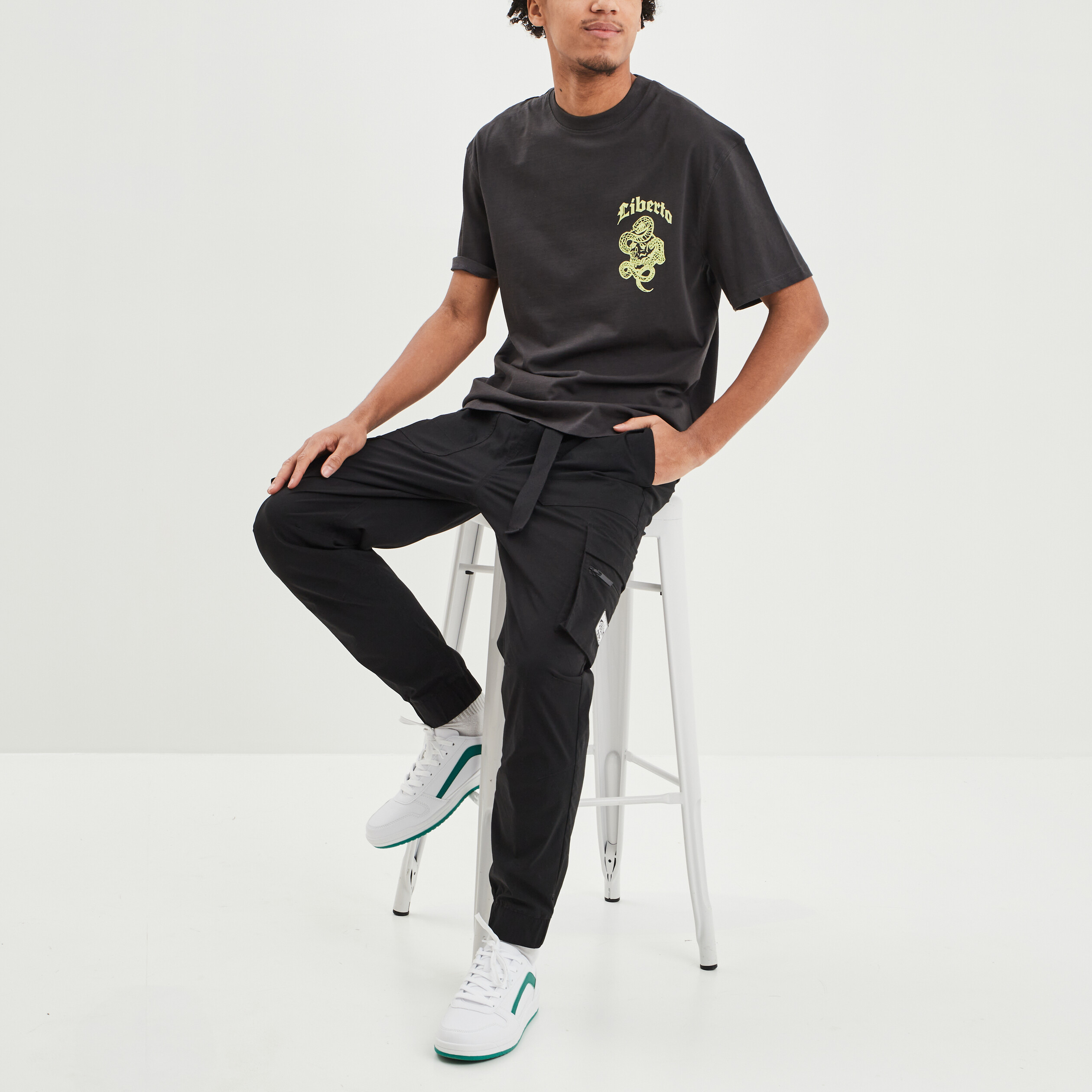 T-shirt manches courtes Liberto gris foncé homme | La Halle