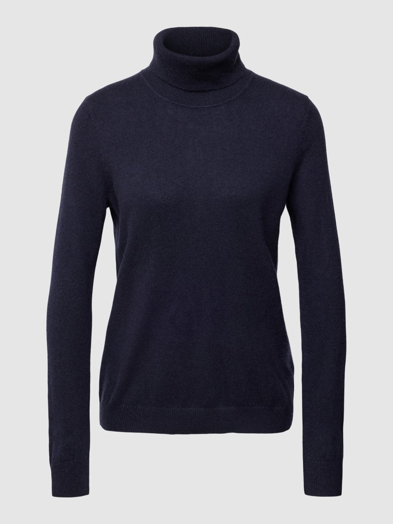 Kaschmirpullover in melierter Optik in dunkelblau