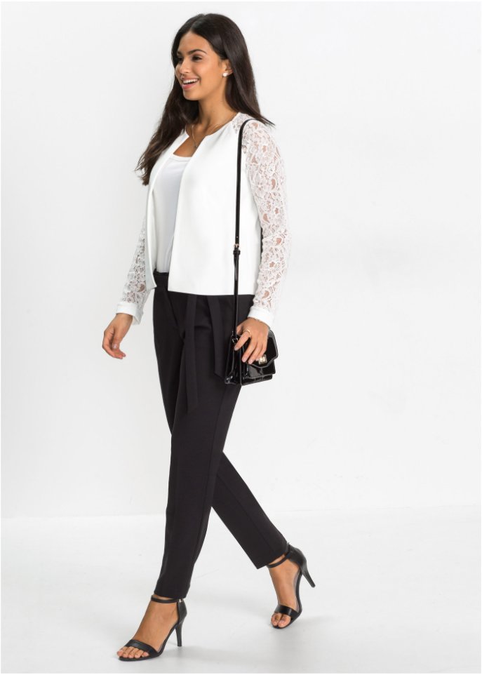 Blazer mit Spitzenärmeln