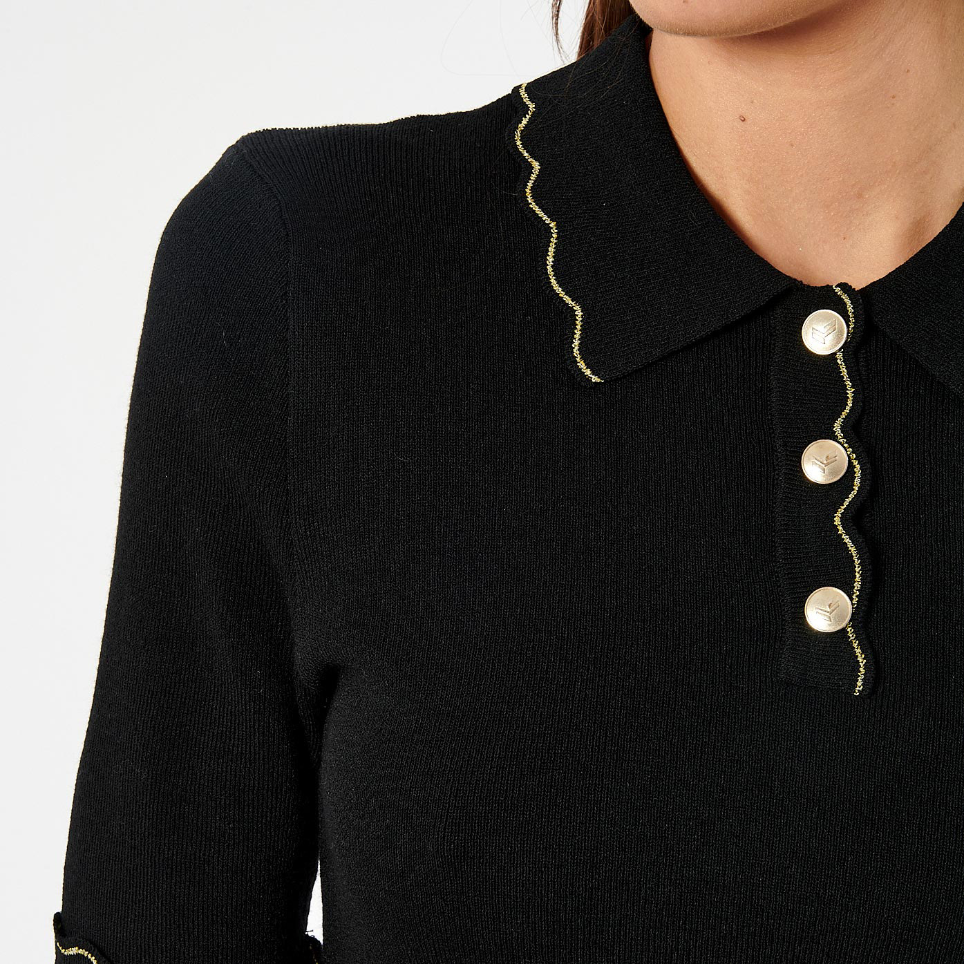 LUBER  Polo noir femme