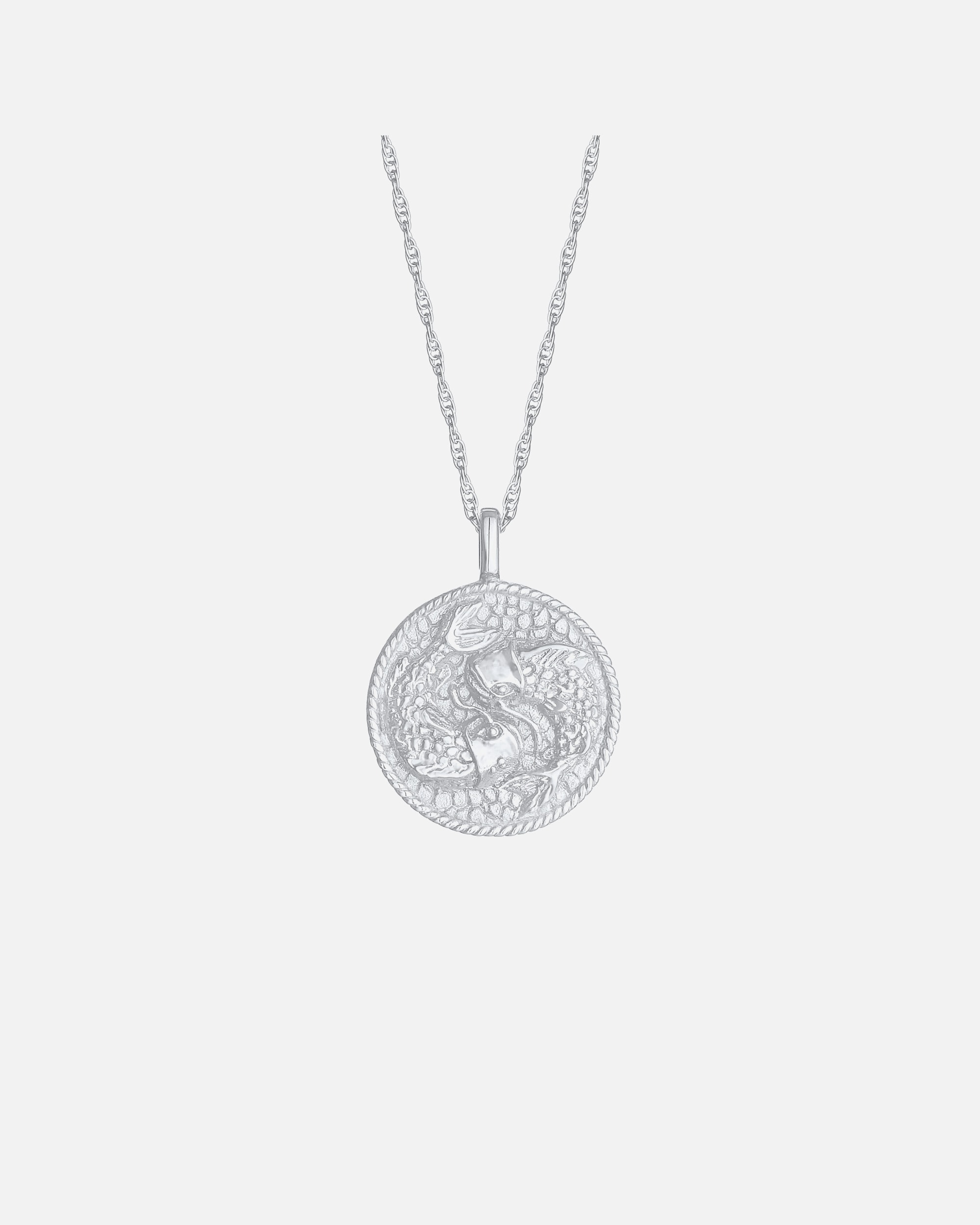 Monedă zodiacală Elli pentru femei, Pești, Astro antic la modă, din argint 925