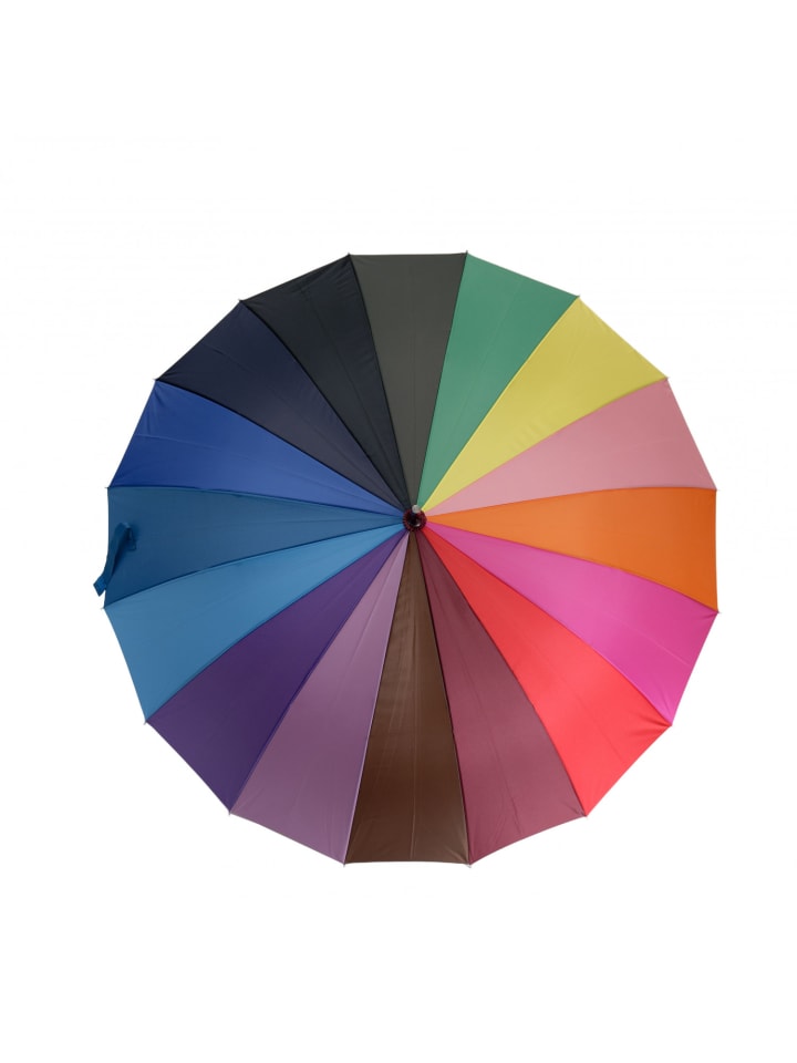 COFI 1453 Metallstockschirm Regenbogenfarben, 65 cm Fiberglas-Stange in Mehrfarbig günstig kaufen 110 cm