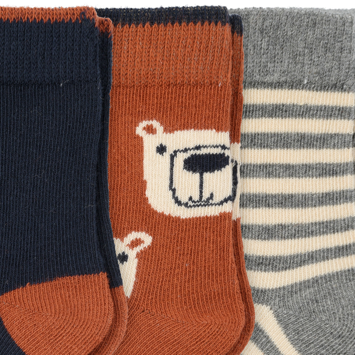 3 Paar Baby Socken mit Bär-Motiven
