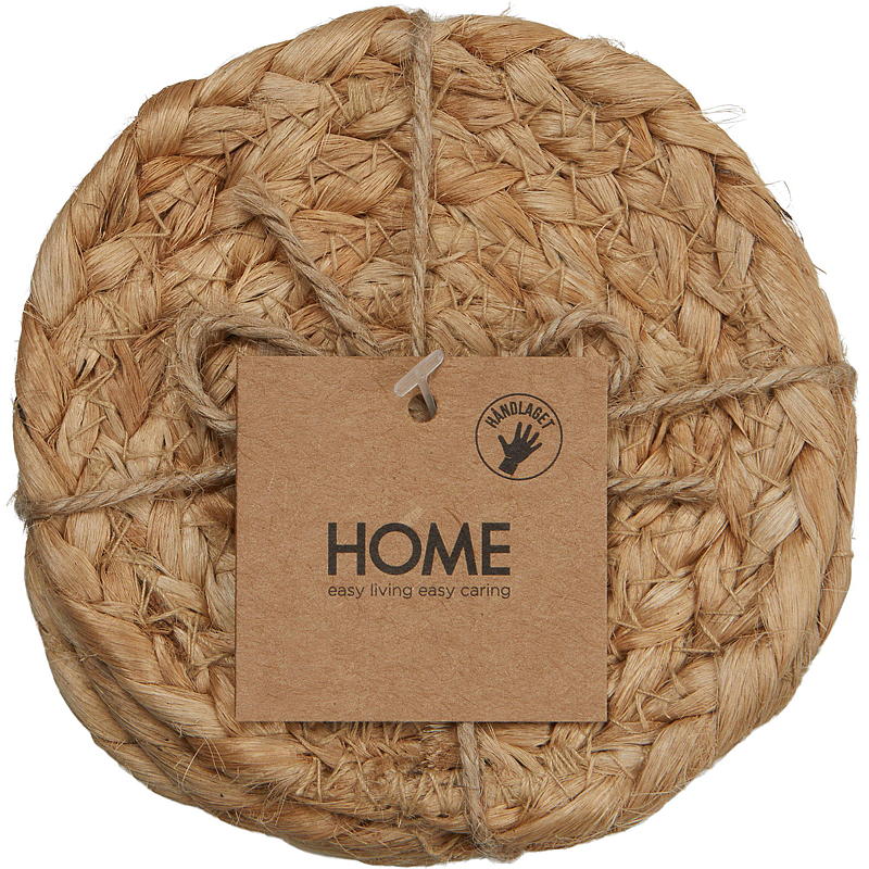 Home Brikke 4-pk ø 10 cm jute