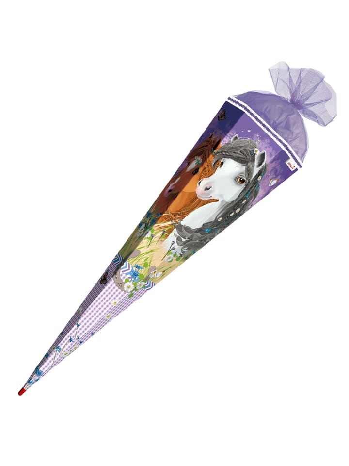 ROTH Schultüte groß Blumenpferde 85 cm, Glitter in Lila günstig kaufen onesize