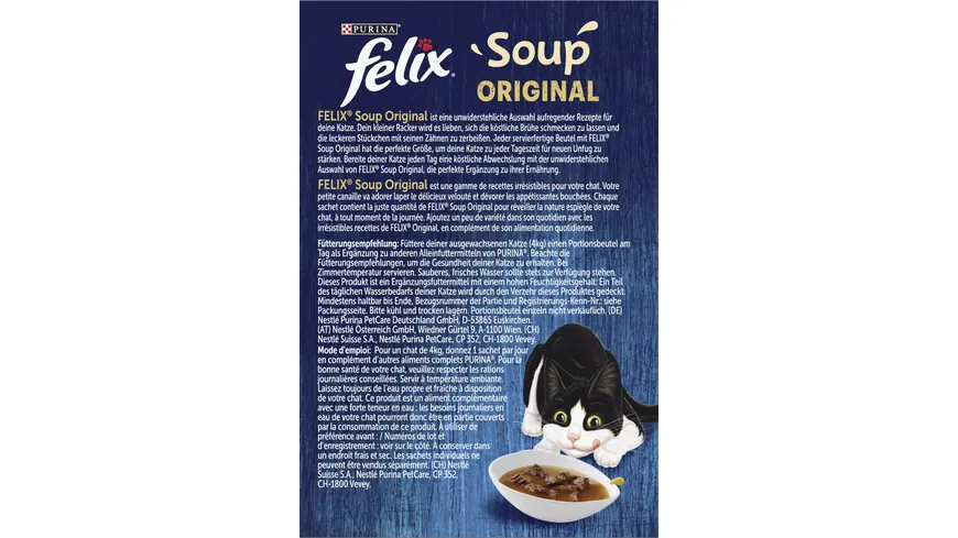 PURINA FELIX Soup Geschmacksvielfalt vom Land mit Rind 288 g