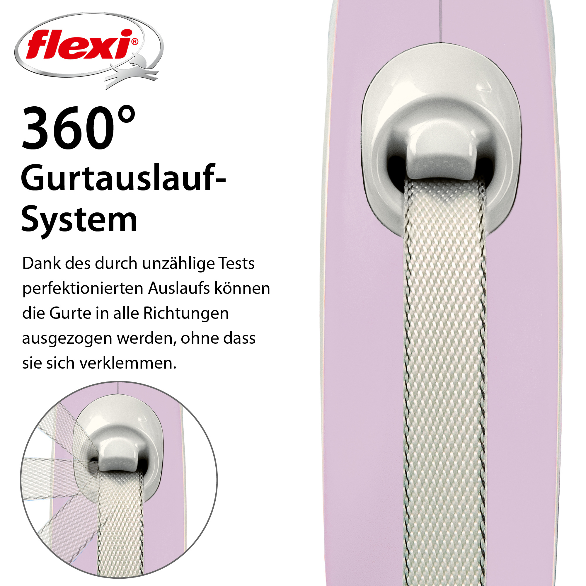 Flexi Hundeleinen Flexi New Comfort Gurt rosa S, 5 m, 15 kg