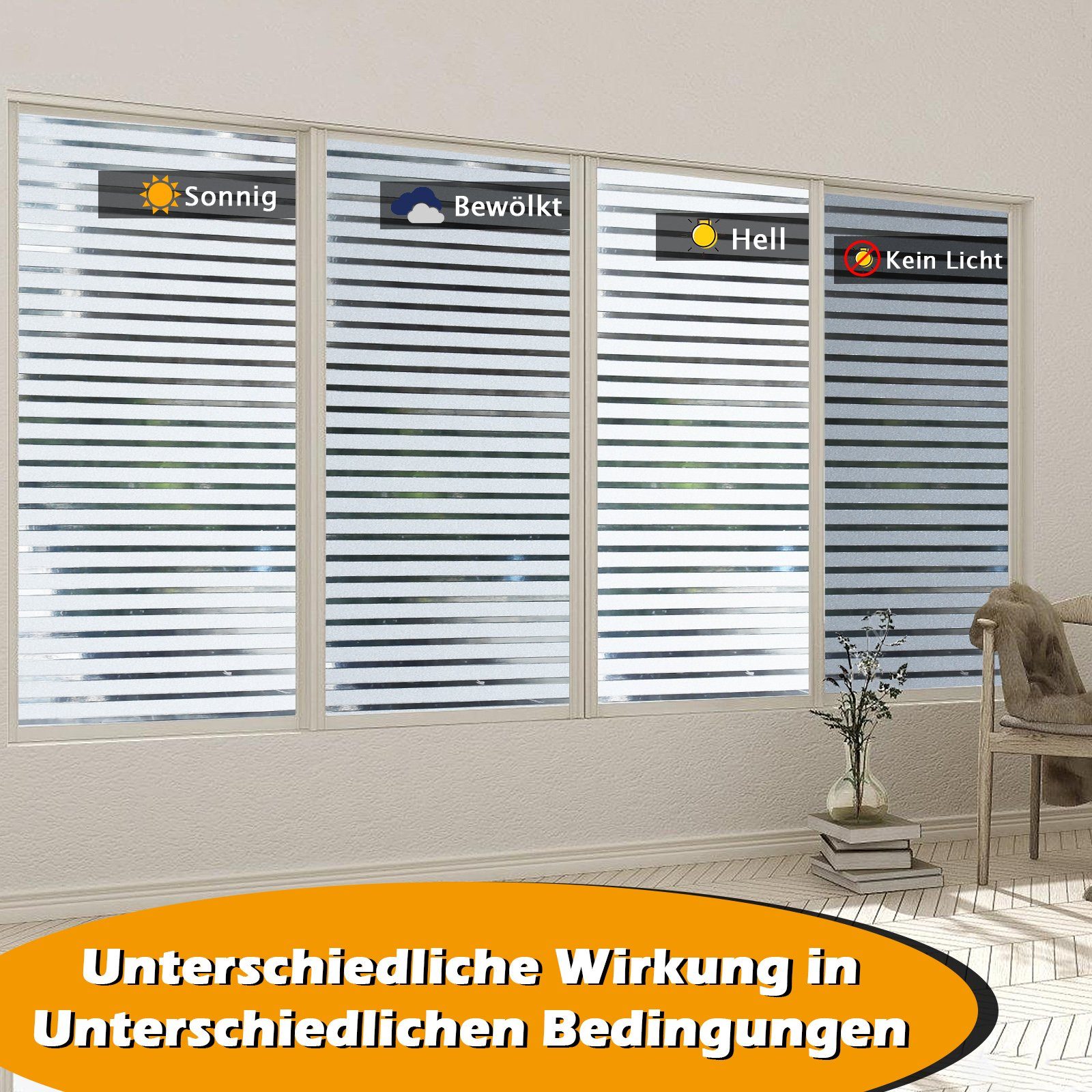 Fensterfolie Fensterfolie Milchglasfolie Sichtschutzfolie Fenster Selbstklebend, Lospitch