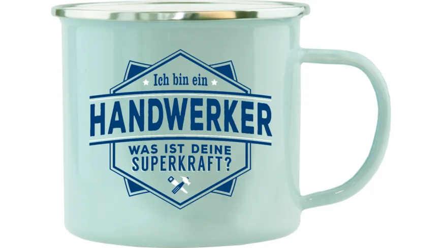 H&H Echter Kerl Emaille-Becher Handwerker
