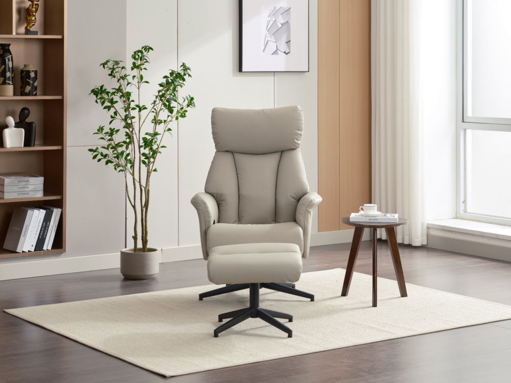 Happy Home Happy Home gepolsteter Relaxsessel mit Hocker HWP61-BEI beige