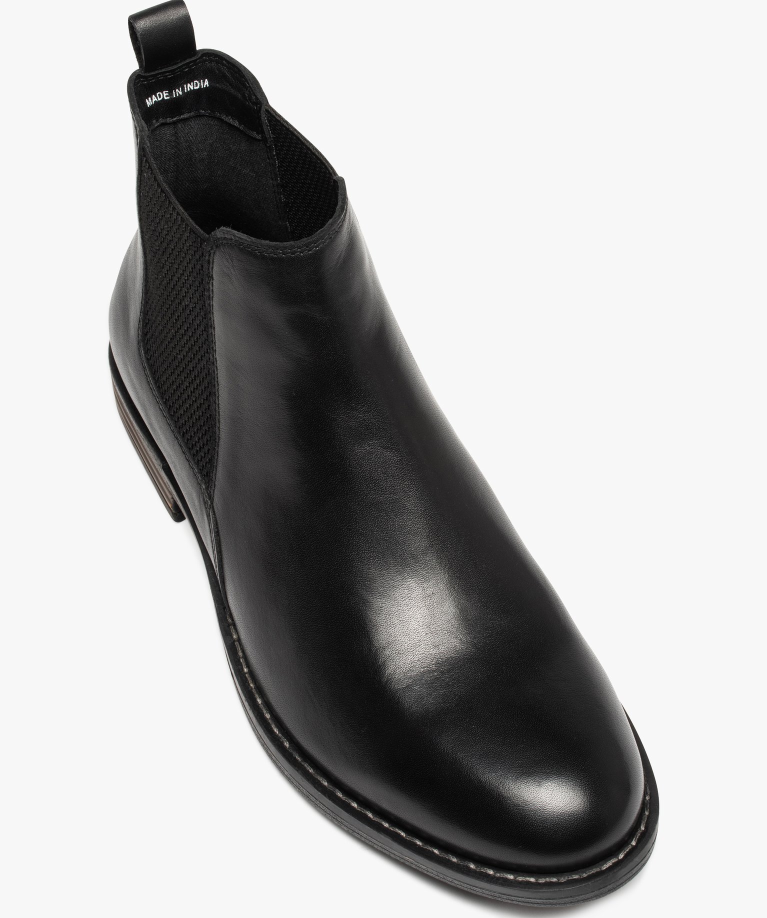 Boots homme style Chelsea dessus cuir uni - Taneo noir | GEMO