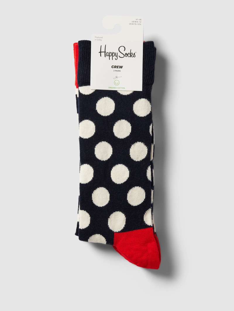 Socken mit Allover-Muster im 2er-Pack Modell 'Classic Big Dot' in marineblau