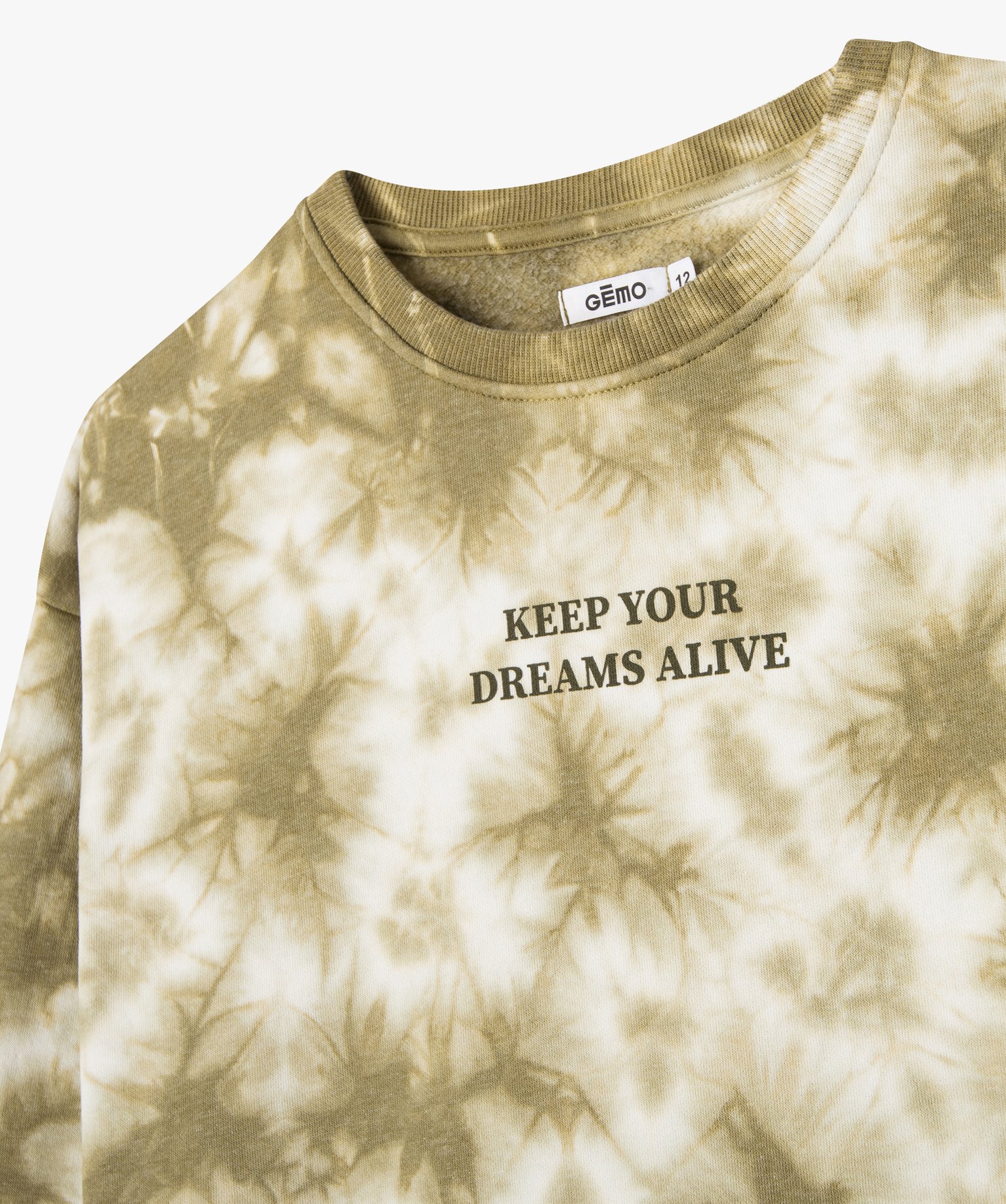 Sweat molletonné effet tie and dye fille imprime | GEMO