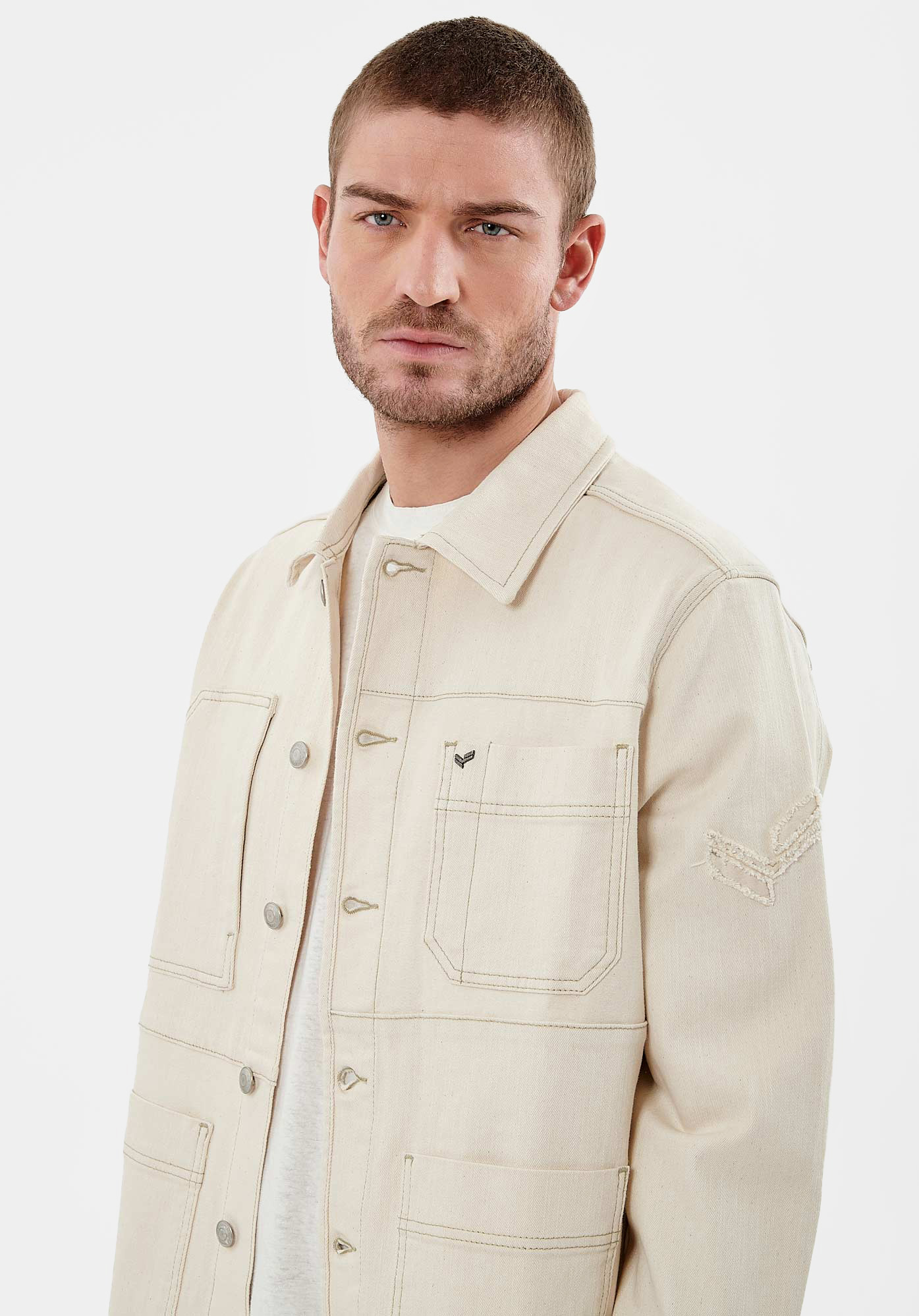 ELRON  Veste en jean beige Homme
