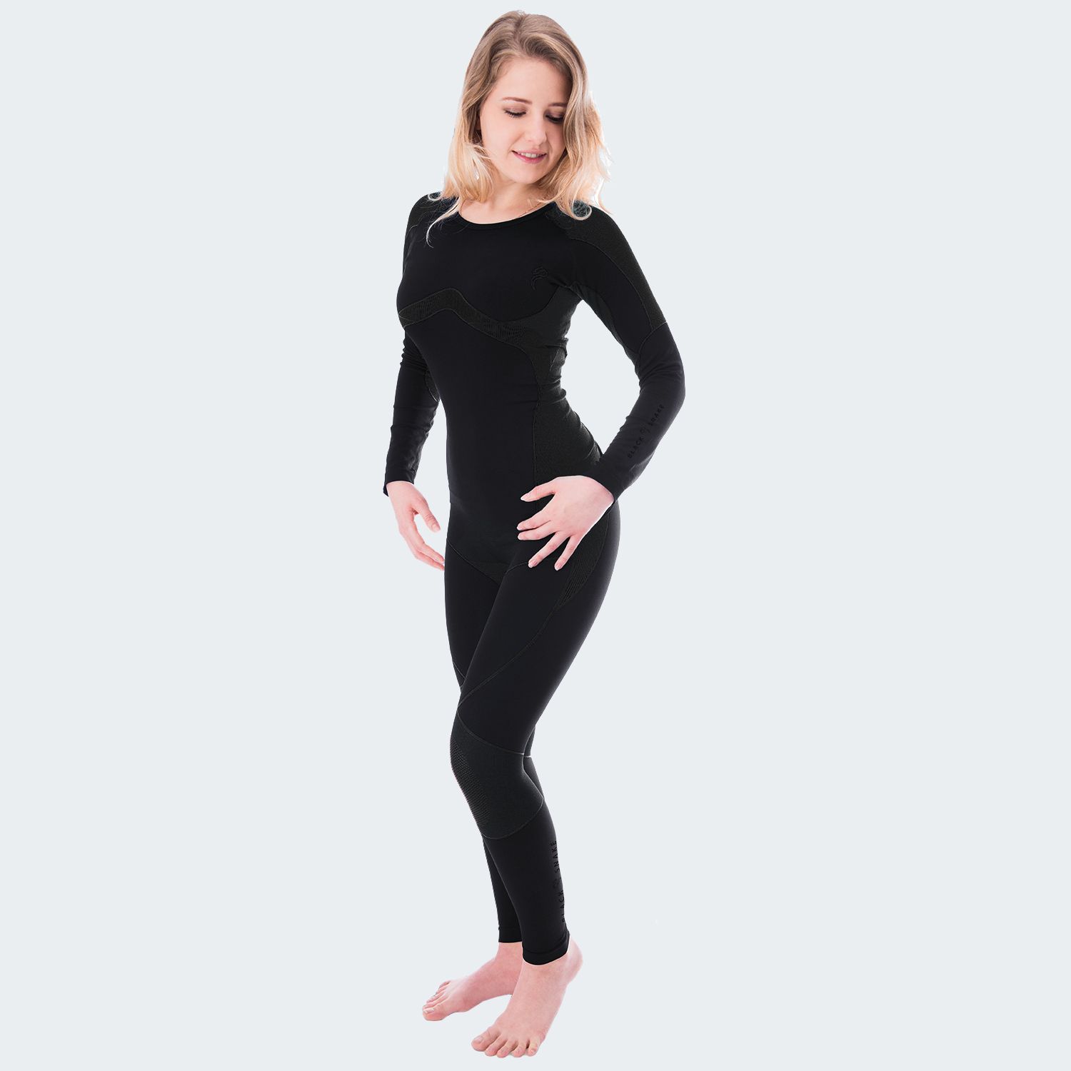 Black Snake Schwarz Damen Funktionsunterwäsche Set