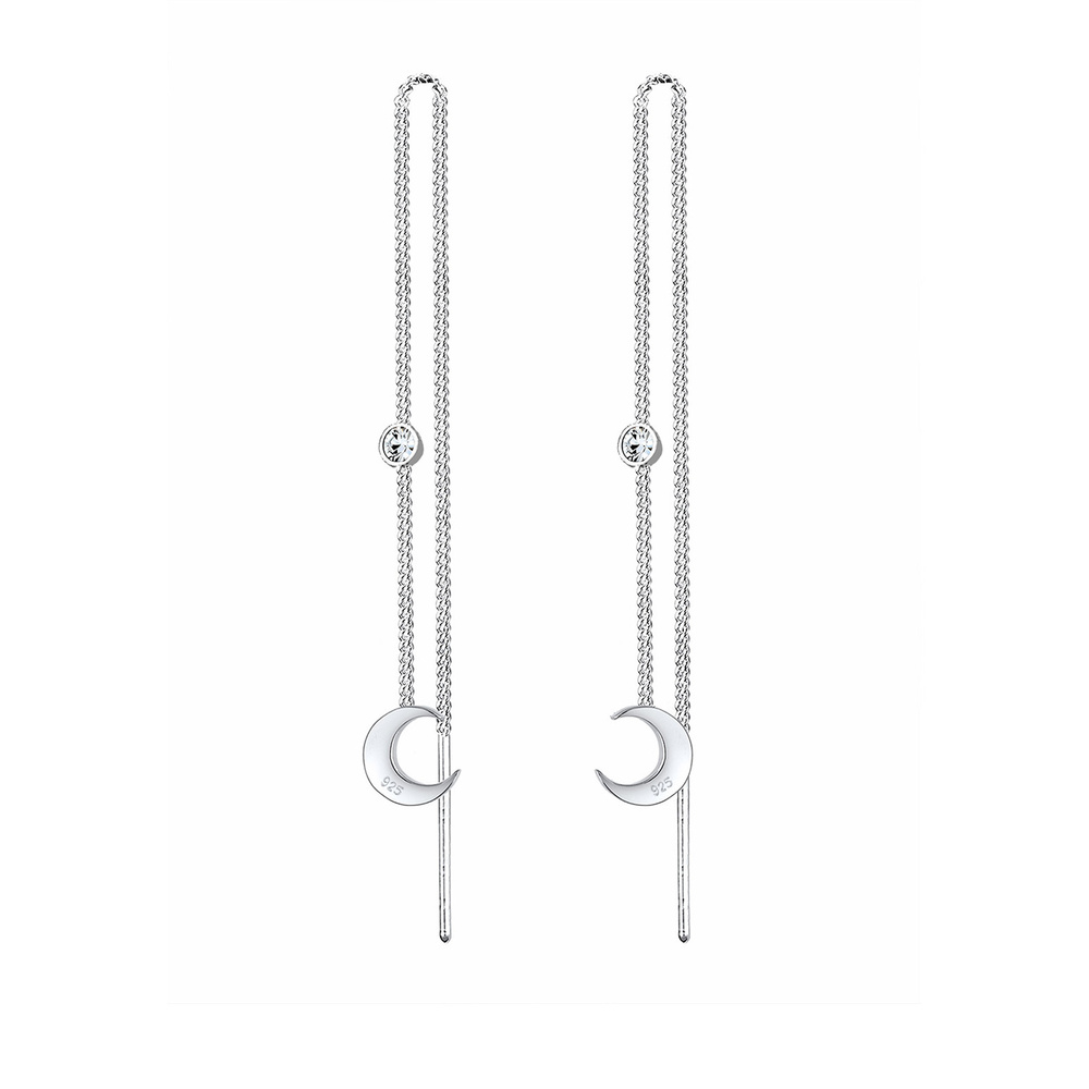 Elli Elli by Julie & Grace Boucles d'Oreilles Solitaire Demi-Lune Astro Base Cristal 9 Boucles d'oreilles
