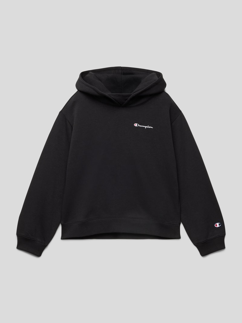 Hoodie mit Label-Details in schwarz